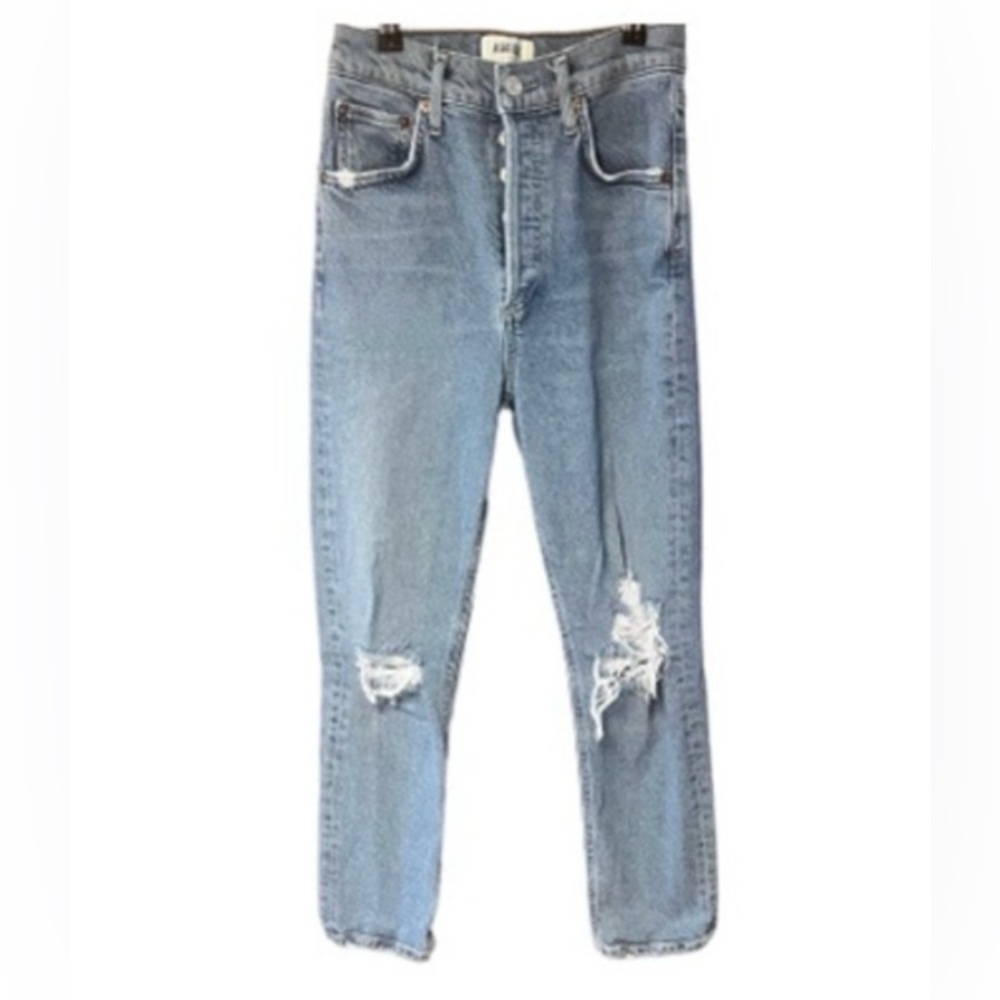Agolde Riley Distressed Button Fly Jeans - Picture 2 of 6